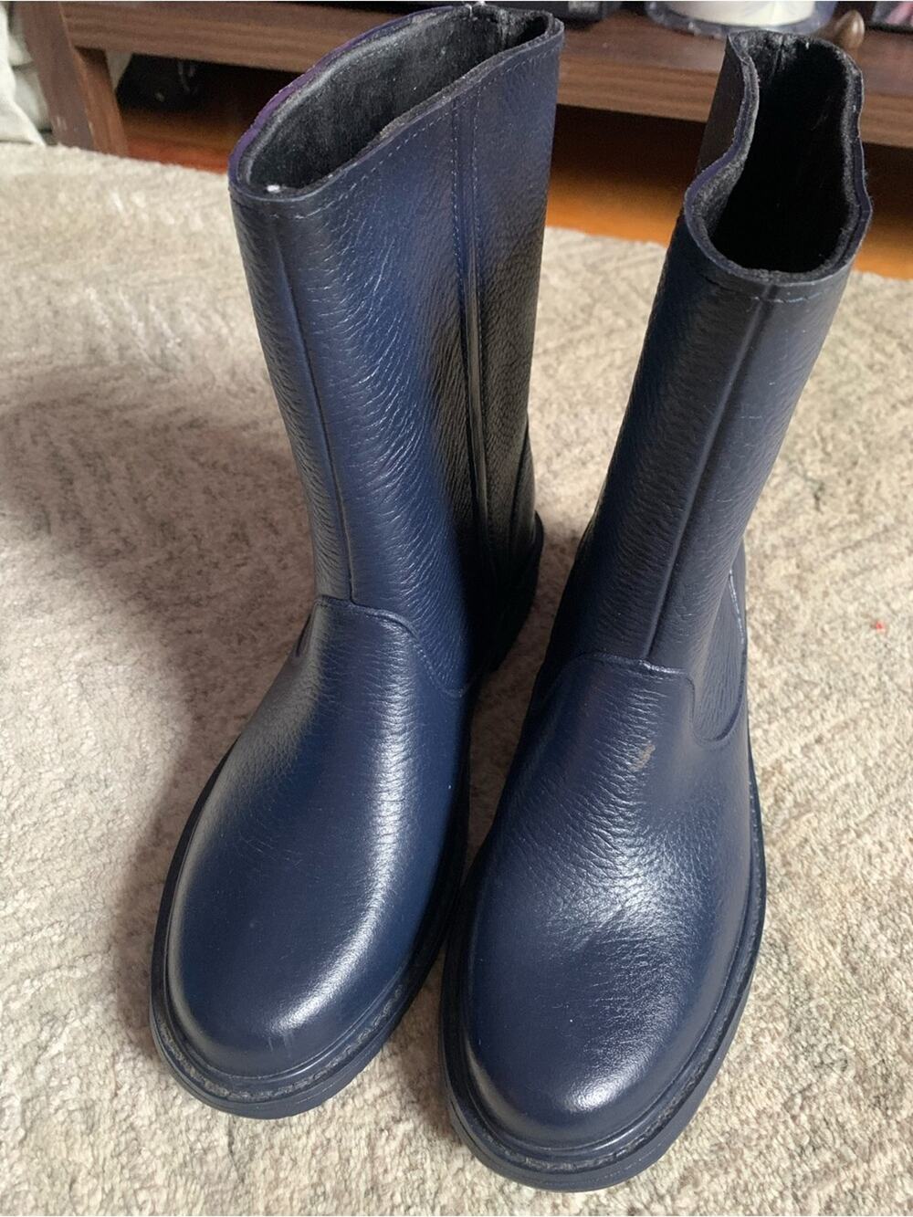 Emu Navy Leather Mid-Calf Boots